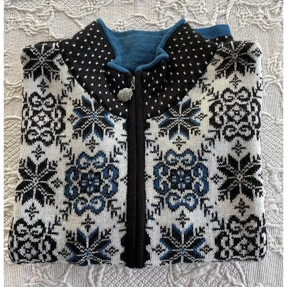 Icelandic Design Wool Blend Full Zip Sweater Pockets #53892 Ladies XL - Picture 12 of 12